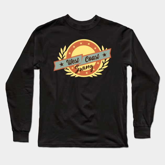 West Coast Swing WCS Vintage Design Long Sleeve T-Shirt by echopark12
